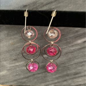 Pink circle hanging Earrings